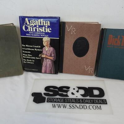 4 Vintage Books, Agatha Christie, Dick Tracy, Alfred Hitchcock, Sherlock Holmes