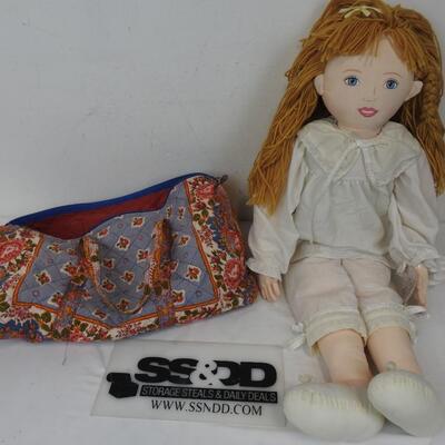 Beautiful Dreamer Soft Body Doll and Soleiado Cotton Bag