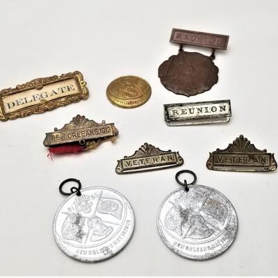 Lot #338  United Confederate Veterans Reunion Lot - Bits "n Pieces plus complete 1906 Medal