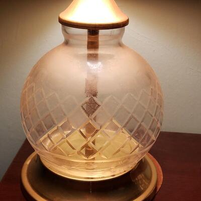One Cut crystal lamp 15" high