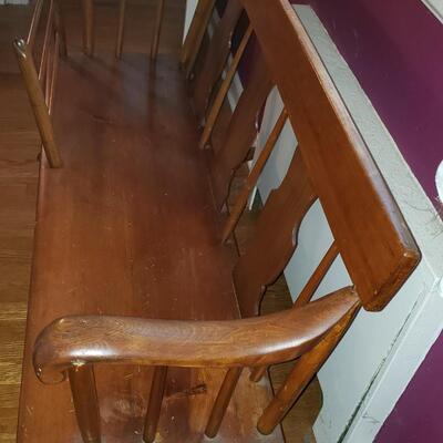 Antique Rocking bench with cradle for baby