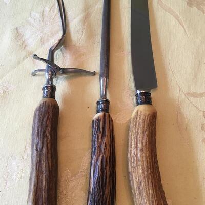 Stag handle carving set