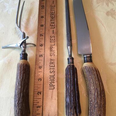 Stag handle carving set