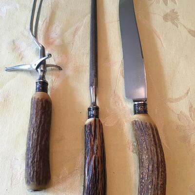 Stag handle carving set