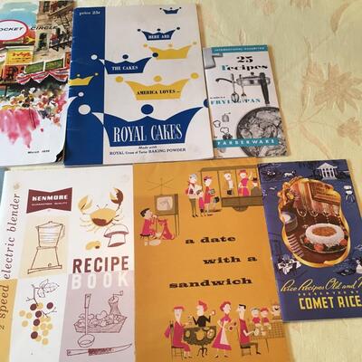 Vintage pamphlets, cooking manuals