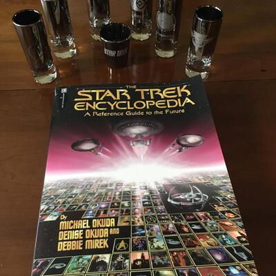 Star Trek shot glasses and book