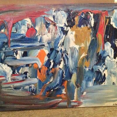Luke Fontana , Local New Orleans artist, signed painting with notes on back