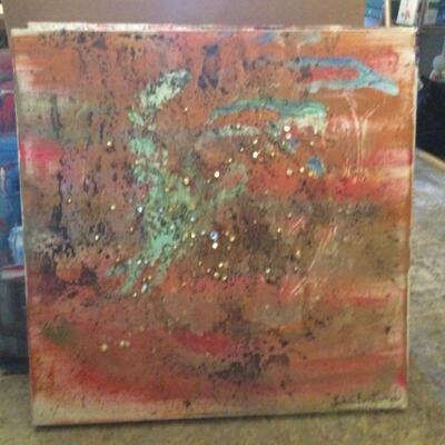 Luke Fontana painting signed on front and back, brilliant colors
