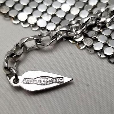 Lot #342  Vintage Whiting & Davis Silver Bib Necklace