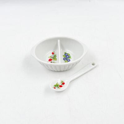 VINTAGE 4.5â€ JAM & JELLY DISH W/ SPOON