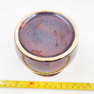 HULL POTTERY 3â€ BROWN DRIP POTTERY JAR