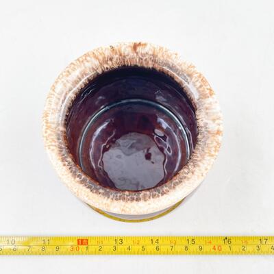 HULL POTTERY 3â€ BROWN DRIP POTTERY JAR
