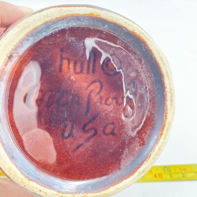 HULL POTTERY 3â€ BROWN DRIP POTTERY JAR