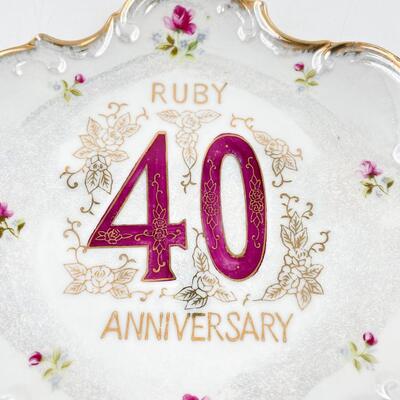 NORCREST CHINA â€œ40 - RUBY ANNIVERSARYâ€ 8â€ DECORATIVE PLATE