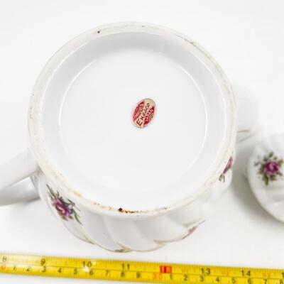 ENESCO PINK ROSE & GOLD CHINA TEAPOT