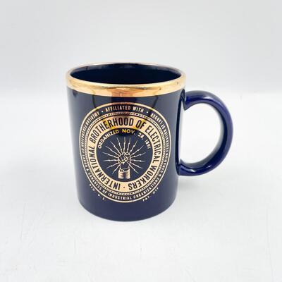 â€œINTERNATIONAL BROTHERHOOD OF ELECTRICAL WORKERSâ€ NAVY & GOLD MUG