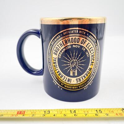 â€œINTERNATIONAL BROTHERHOOD OF ELECTRICAL WORKERSâ€ NAVY & GOLD MUG