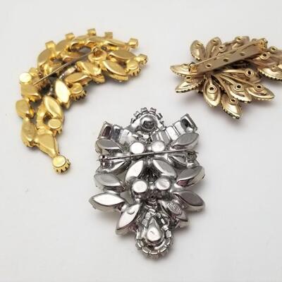 Lot #349  Lot of three Vintage Brooches - one signed WEISS