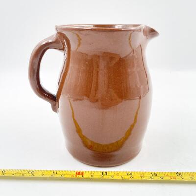 UNMARKED 6â€ BROWN POTTERY PITCHER