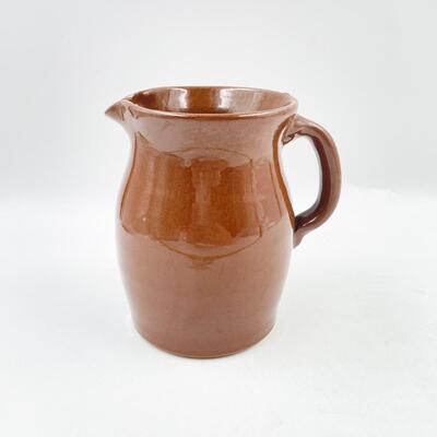 UNMARKED 6â€ BROWN POTTERY PITCHER