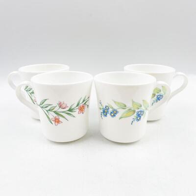 CORELLE BY CORNING â€œMY GARDENâ€ FLORAL MUGS (4)