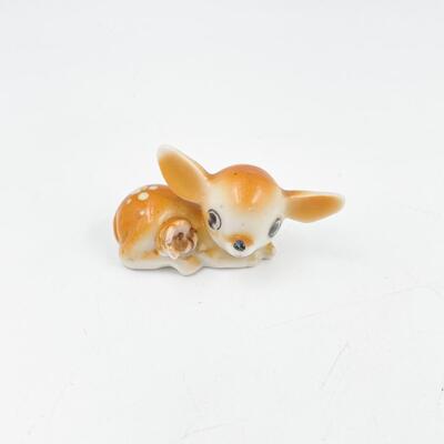 VINTAGE JAPAN 2â€ PORCELAIN DEER FIGURINE