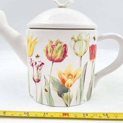 HALLMARK â€œNATUREâ€™S SKETCHBOOKâ€ BY MARJOLEIN BASTIN CERAMIC WATERING CAN TEAPOT