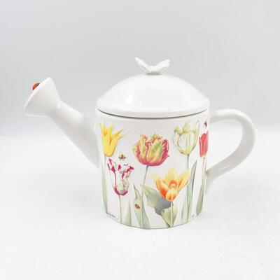 HALLMARK â€œNATUREâ€™S SKETCHBOOKâ€ BY MARJOLEIN BASTIN CERAMIC WATERING CAN TEAPOT