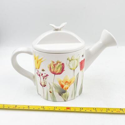 HALLMARK â€œNATUREâ€™S SKETCHBOOKâ€ BY MARJOLEIN BASTIN CERAMIC WATERING CAN TEAPOT