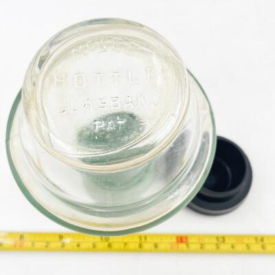 VINTAGE 6â€ AQUA GLASBAKE HOTTLE