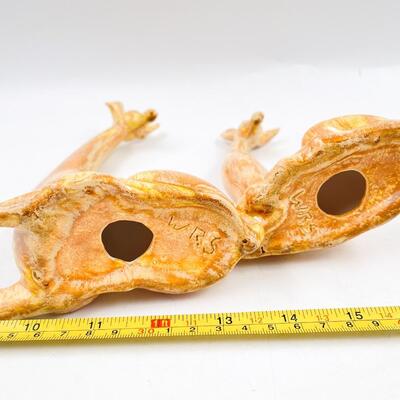 HANDMADE 7â€ & 10â€ GIRAFFE FIGURINES - SIGNED â€œWRSâ€