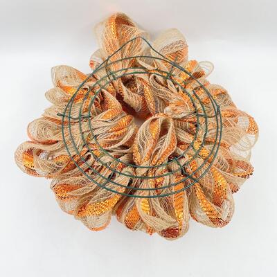 16â€ BURLAP & FLORAL FALL WREATH
