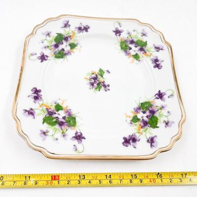 NORCREST CHINA â€œSWEET VIOLETSâ€ 7â€ SQUARE PLATE