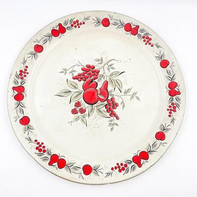VINTAGE MAXEY 19â€ METAL FRUIT TRAY