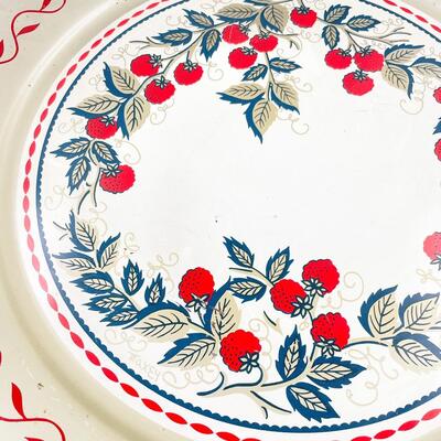 VINTAGE MAXEY 19â€ METAL RASPBERRY TRAY