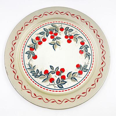 VINTAGE MAXEY 19â€ METAL RASPBERRY TRAY