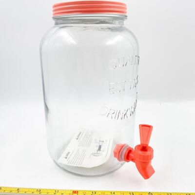 10â€ GLASS JAR DRINK DISPENSER
