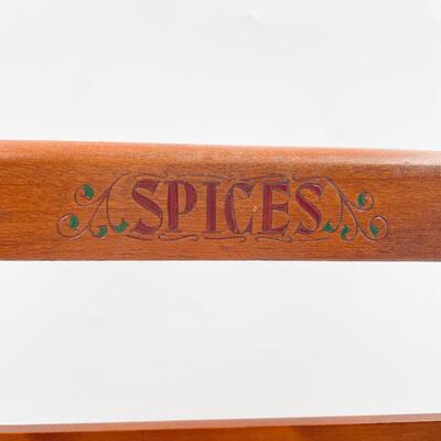 VINTAGE WOODCROFTERY FRUITWOOD CHERRY WALL SPICE RACK - 11â€ x 13â€