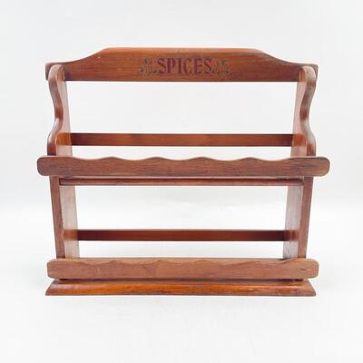 VINTAGE WOODCROFTERY FRUITWOOD CHERRY WALL SPICE RACK - 11â€ x 13â€