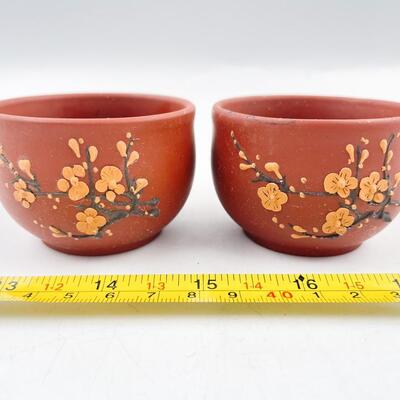 BLOSSOM YIXING TEAPOT & TEACUPS