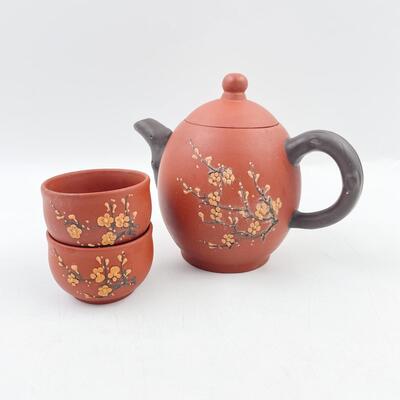 BLOSSOM YIXING TEAPOT & TEACUPS