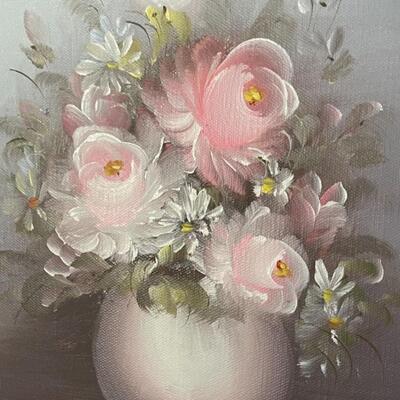 Lot 11 - Original Oil Painting on Canvas Floral Rose
