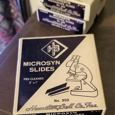 Lot #350  Vintage Bausch & Lomb Stereo Zoom 4 Microscope with 4 boxes of slides