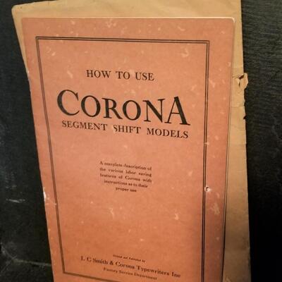 Lot #351  Vintage Corona Typewriter in Case w/paperwork