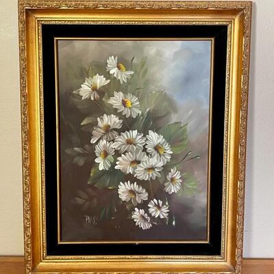 Lot 13 - Original Oil Painting on Canvas Floral Daisies