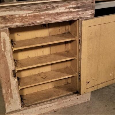 Lot #354  Primitive Antique Medicine Cabinet with Mirror