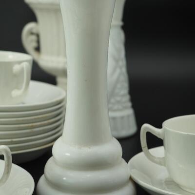 Lot 116 Milk Glass and collectibles