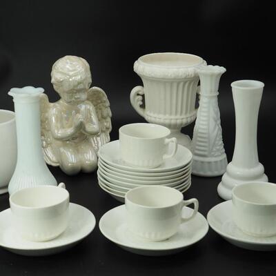 Lot 116 Milk Glass and collectibles