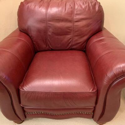 Pair of Lane leather club armchairs