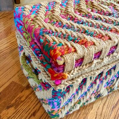 Colorful Jute Woven Trunk